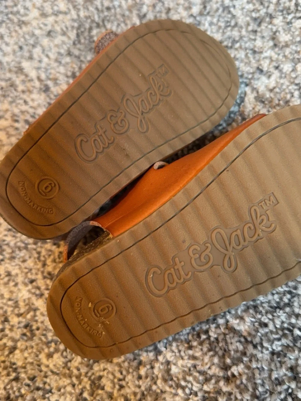 Cat & Jack Tan Suede Sneakers and Brown Strap Sandals Set